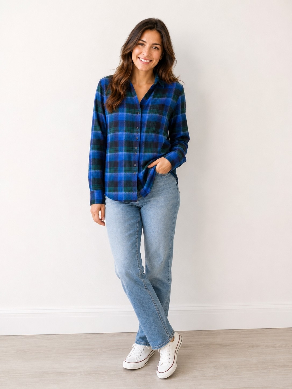 Pendleton Women’s XS Blue Green Plaid Flannel Button Down Shirt